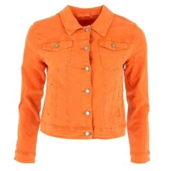 VESTE TOILE NINA CARTER ORANGE -Vêtements De Mode veste toile nina carter orange 1