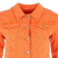 VESTE TOILE NINA CARTER ORANGE -Vêtements De Mode veste toile nina carter orange 2